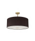 Baymont Antique Brass E27 Semi Flush With 60cm x 22cm Faux Silk Shade Black/White Laminate-4