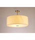 Baymont Satin Nickel E27 Semi Flush With 60cm x 22cm Faux Silk Shade Ivory Pearl/White Laminate-2
