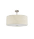 Baymont Satin Nickel E27 Semi Flush With 60cm x 22cm Faux Silk Shade Ivory Pearl/White Laminate-4