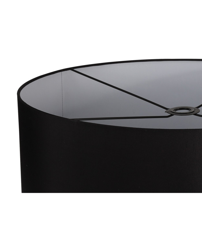 Baymont Antique Brass E27 Semi Flush With 60cm x 22cm Faux Silk Shade Black/White Laminate-10