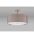 Baymont Antique Brass E27 Semi Flush With 60cm x 22cm Faux Silk Shade Grey/White Laminate-13