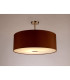Baymont Satin Nickel E27 Semi Flush With 60cm x 22cm Dual Faux Silk Shade Raw Cocoa/Grecian Bronze-2