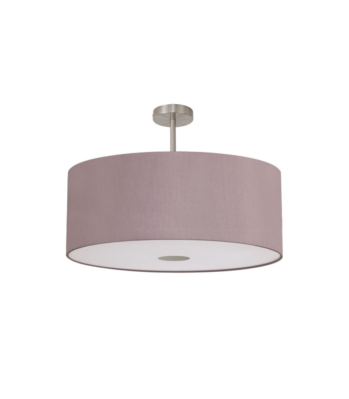 Baymont Satin Nickel E27 Semi Flush With 60cm x 22cm Dual Faux Silk Shade Taupe/Halo Gold-4