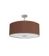 Baymont Satin Nickel E27 Semi Flush With 60cm x 22cm Dual Faux Silk Shade Raw Cocoa/Grecian Bronze-4