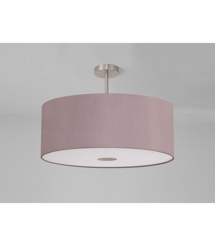 Baymont Satin Nickel E27 Semi Flush With 60cm x 22cm Dual Faux Silk Shade Taupe/Halo Gold-13
