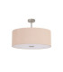 Baymont Satin Nickel E27 Semi Flush With 60cm x 22cm Dual Faux Silk Shade Antique Gold/Ruby-4