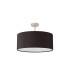 Baymont Satin Nickel E27 Semi Flush With 60cm x 22cm Faux Silk Shade Black/White Laminate-4