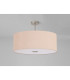 Baymont Satin Nickel E27 Semi Flush With 60cm x 22cm Dual Faux Silk Shade Antique Gold/Ruby-13