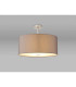 Baymont Satin Nickel E27 Semi Flush With 60cm x 22cm Faux Silk Shade Grey/White Laminate-2