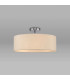 Baymont Polished Chrome 3 Light E27 Drop Flush With 45cm x 15cm Faux Silk Shade Ivory Pearl/White Laminate-2
