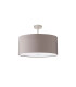 Baymont Satin Nickel E27 Semi Flush With 60cm x 22cm Faux Silk Shade Grey/White Laminate-4