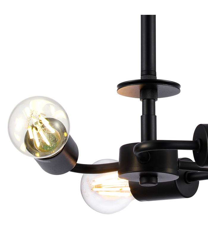 Baymont 25cm Satin Black 3 Light E27 Universal Semi Flush Fixture Suitable For A Vast Selection Of Shades-5