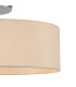 Baymont Polished Chrome 3 Light E27 Drop Flush With 45cm x 15cm Faux Silk Shade Ivory Pearl/White Laminate-6