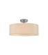 Baymont Polished Chrome 3 Light E27 Drop Flush With 45cm x 15cm Dual Faux Silk Shade Nude Beige/Moonlight-1