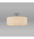 Baymont Polished Chrome 3 Light E27 Drop Flush With 45cm x 15cm Dual Faux Silk Shade Nude Beige/Moonlight-2