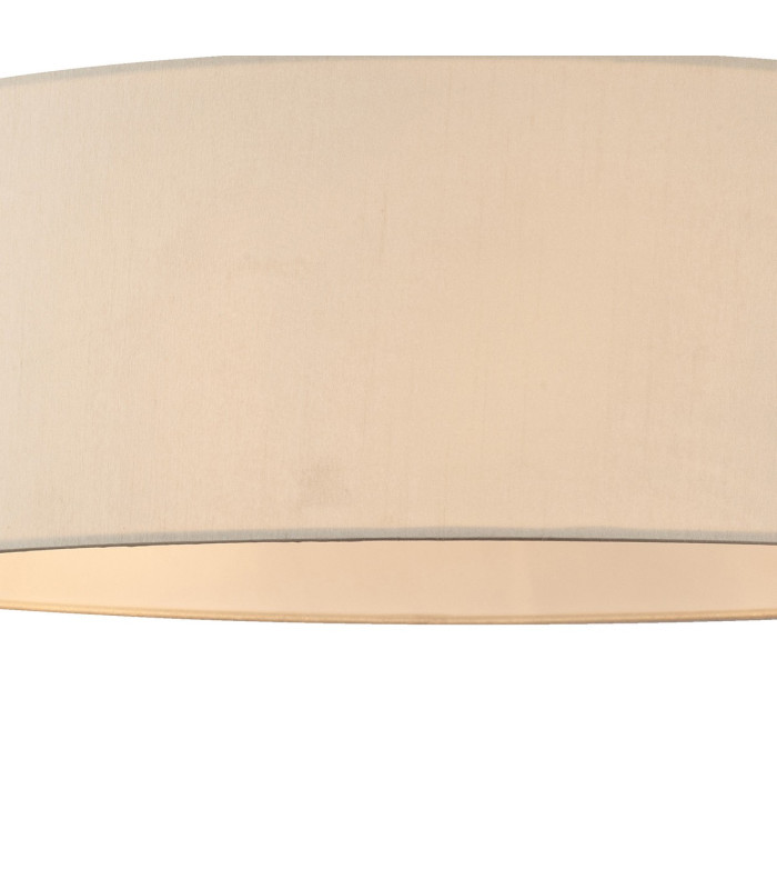 Baymont Polished Chrome 3 Light E27 Drop Flush With 45cm x 15cm Faux Silk Shade Ivory Pearl/White Laminate-7