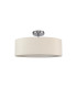 Baymont Polished Chrome 3 Light E27 Drop Flush With 45cm x 15cm Dual Faux Silk Shade Nude Beige/Moonlight-4