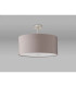 Baymont Satin Nickel E27 Semi Flush With 60cm x 22cm Faux Silk Shade Grey/White Laminate-13