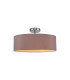 Baymont Polished Chrome 3 Light E27 Drop Flush With 45cm x 15cm Dual Faux Silk Shade Taupe/Halo Gold-1