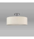 Baymont Polished Chrome 3 Light E27 Drop Flush With 45cm x 15cm Faux Silk Shade Ivory Pearl/White Laminate-14
