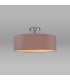 Baymont Polished Chrome 3 Light E27 Drop Flush With 45cm x 15cm Dual Faux Silk Shade Taupe/Halo Gold-2