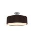 Baymont Polished Chrome 3 Light E27 Drop Flush With 45cm x 15cm Faux Silk Shade Black-1