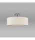 Baymont Polished Chrome 3 Light E27 Drop Flush With 45cm x 15cm Dual Faux Silk Shade Nude Beige/Moonlight-11
