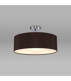 Baymont Polished Chrome 3 Light E27 Drop Flush With 45cm x 15cm Faux Silk Shade Black-2