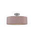 Baymont Polished Chrome 3 Light E27 Drop Flush With 45cm x 15cm Dual Faux Silk Shade Taupe/Halo Gold-4