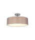 Baymont Polished Chrome 3 Light E27 Drop Flush With 45cm x 15cm Faux Silk Shade Grey-1