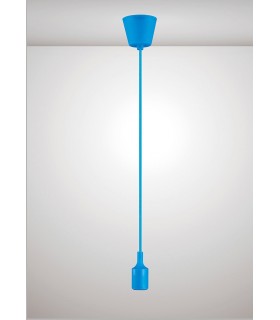 1.5m Suspension Kit 1 Light Blue,90mm Plastic Base and Silicon Lampholder Cover, E27 Max 60W, c, w Ceiling Bracket - 2