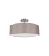 Baymont Polished Chrome 3 Light E27 Drop Flush With 45cm x 15cm Faux Silk Shade Grey-4
