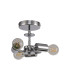 Baymont Polished Chrome 3 Light E27 Drop Flush With 45cm x 15cm Faux Silk Shade Grey-5