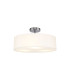Baymont Polished Chrome 3 Light E27 Drop Flush With 45cm x 15cm Faux Silk Shade White-1