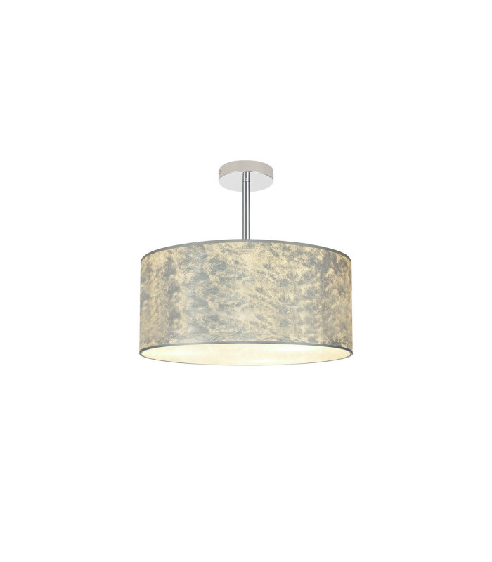 Baymont Polished Chrome 3 Light E27 Semi Flush Fixture With 40cm x 18cm Silver Leaf Shade-1