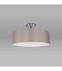 Baymont Polished Chrome 3 Light E27 Drop Flush With 45cm x 15cm Faux Silk Shade Grey-11