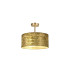 Baymont Antique Brass 3 Light E27 Semi Flush Fixture With 40cm x 18cm Gold Leaf Shade-1