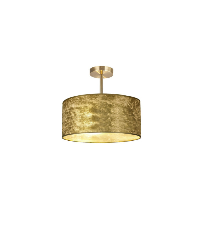 Baymont Antique Brass 3 Light E27 Semi Flush Fixture With 40cm x 18cm Gold Leaf Shade-1