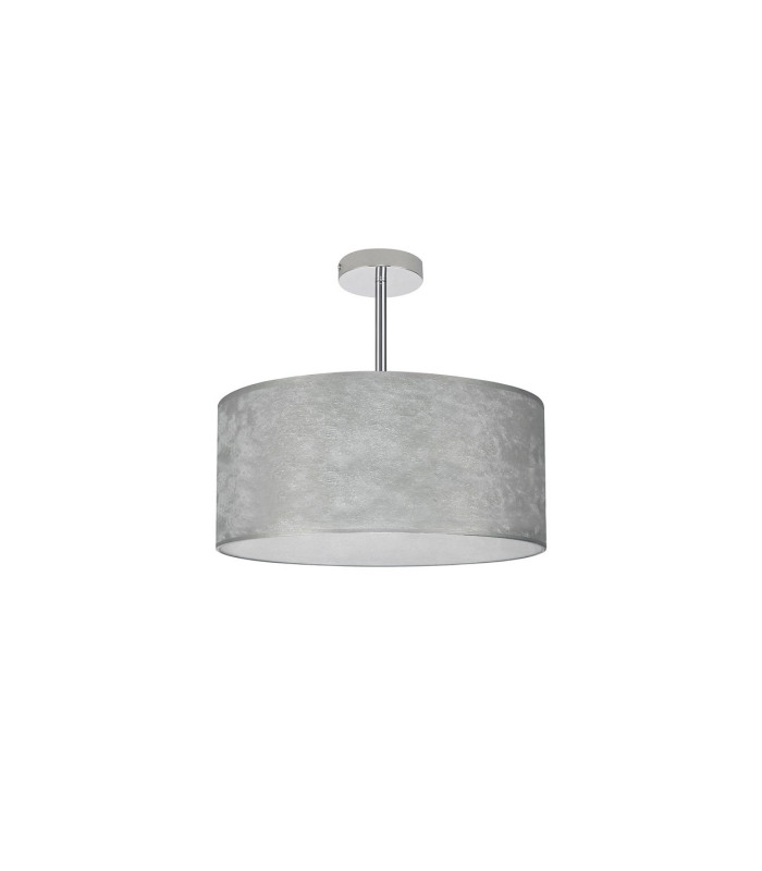 Baymont Polished Chrome 3 Light E27 Semi Flush Fixture With 40cm x 18cm Silver Leaf Shade-4