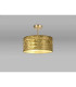 Baymont Antique Brass 3 Light E27 Semi Flush Fixture With 40cm x 18cm Gold Leaf Shade-2