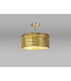 Baymont Antique Brass 3 Light E27 Semi Flush Fixture With 40cm x 18cm Gold Leaf Shade-2