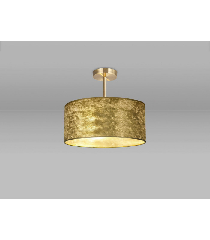 Baymont Antique Brass 3 Light E27 Semi Flush Fixture With 40cm x 18cm Gold Leaf Shade-2