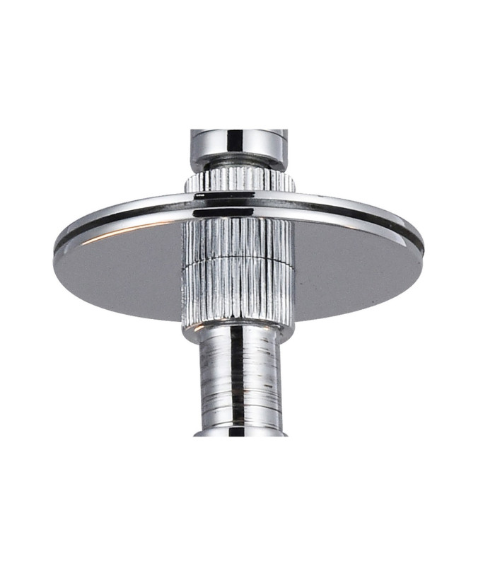 Baymont Polished Chrome 3 Light E27 Semi Flush Fixture With 40cm x 18cm Silver Leaf Shade-6