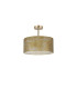 Baymont Antique Brass 3 Light E27 Semi Flush Fixture With 40cm x 18cm Gold Leaf Shade-4