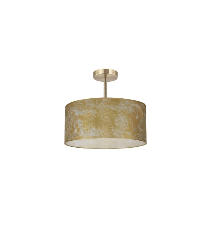 Baymont Antique Brass 3 Light E27 Semi Flush Fixture With 40cm x 18cm Gold Leaf Shade-4