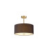 Baymont Antique Brass 3 Light E27 Semi Flush With 40cm x 18cm Faux Silk Shade Black/White Laminate-1