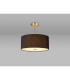 Baymont Antique Brass 3 Light E27 Semi Flush With 40cm x 18cm Faux Silk Shade Black/White Laminate-2