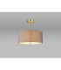 Baymont Antique Brass 3 Light E27 Semi Flush With 40cm x 18cm Faux Silk Shade Grey/White Laminate-2