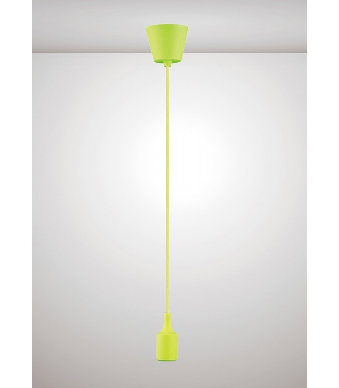 1.5m Suspension Kit 1 Light Green,90mm Plastic Base and Silicon Lampholder Cover, E27 Max 60W, c, w Ceiling Bracket - 2