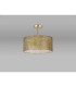 Baymont Antique Brass 3 Light E27 Semi Flush Fixture With 40cm x 18cm Gold Leaf Shade-11